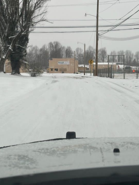 Snow along Depot Street in White County (Courtesy: White County Sheriff’s Office)
