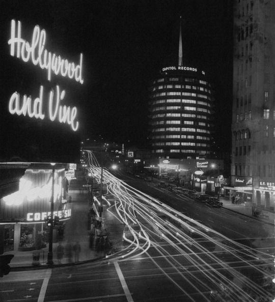 <p>The iconic Hollywood and Vine street corner serves as the epicenter of Hollywood and is home to the Capitol Records building, designed in 1956 to look like a stack of records. </p>