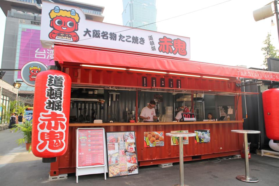 圖說：連續兩年得到米其林推薦的大阪名店─道頓崛赤鬼章魚燒，現身台灣信義區。