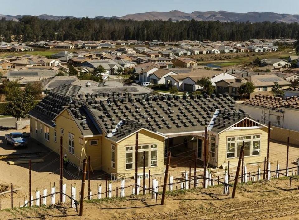 New homes are seen under construction at Trilogy at Monarch Dunes in Nipomo in 2018. The housing developmnt is expanding.