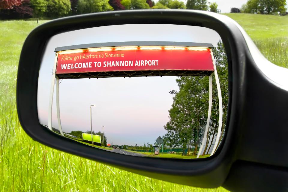 Welcome to Shannon Airport sign.
