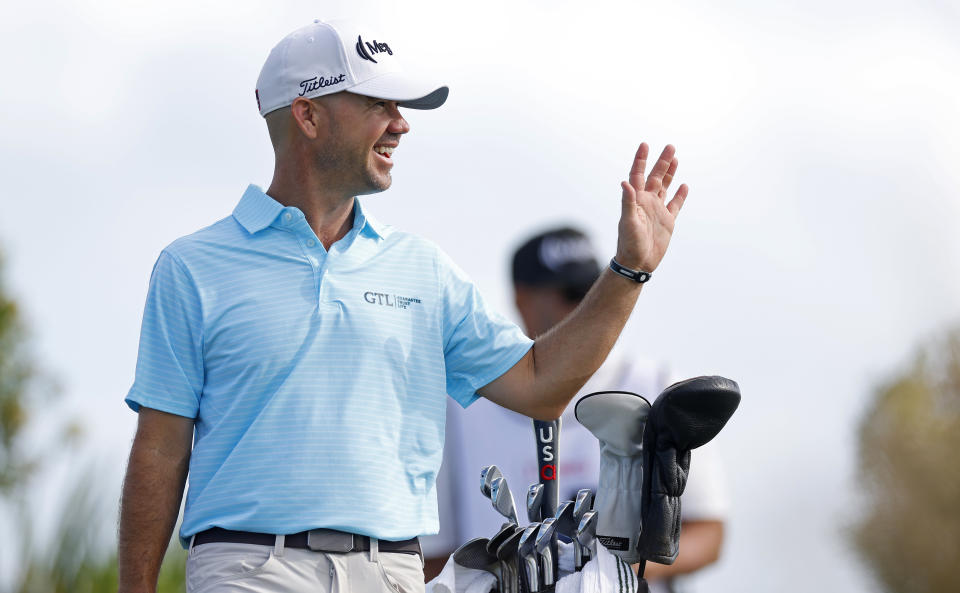 Brian Harman of the United States looks on during the first round of the Hero World Challenge at Albany Golf Course on November 30, 2023 in Nassau, Bahamas. (Photo by Mike Ehrmann/Getty Images.)