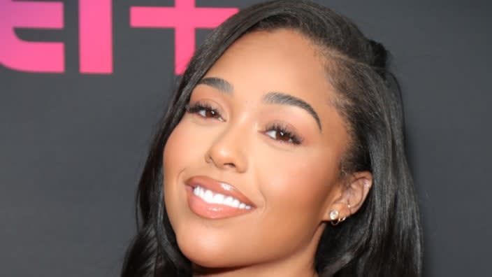 Model Jordyn Woods (above) is pushing back against rumors that she is pregnant by her boyfriend, NBA player Karl-Anthony Towns. (Photo: Leon Bennett/Getty Images)