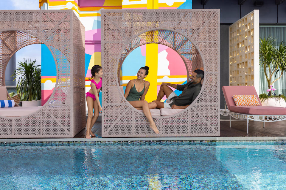 Courtyard by Marriott Singapore Novena - Family at Pool Cabana. (Photo: Marriott)