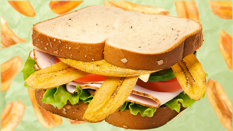 plantain chips on turkey sandwich