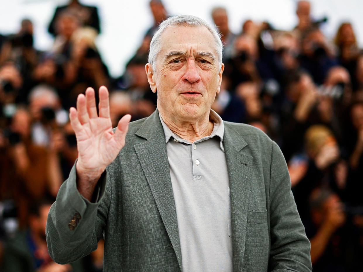 robert de niro cannes film festival hand raised