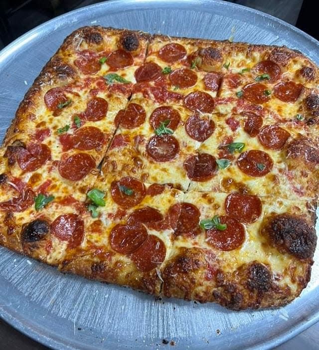 A pepperoni Sicilian pizza at Tramonto's Pizza in Ocean Township.