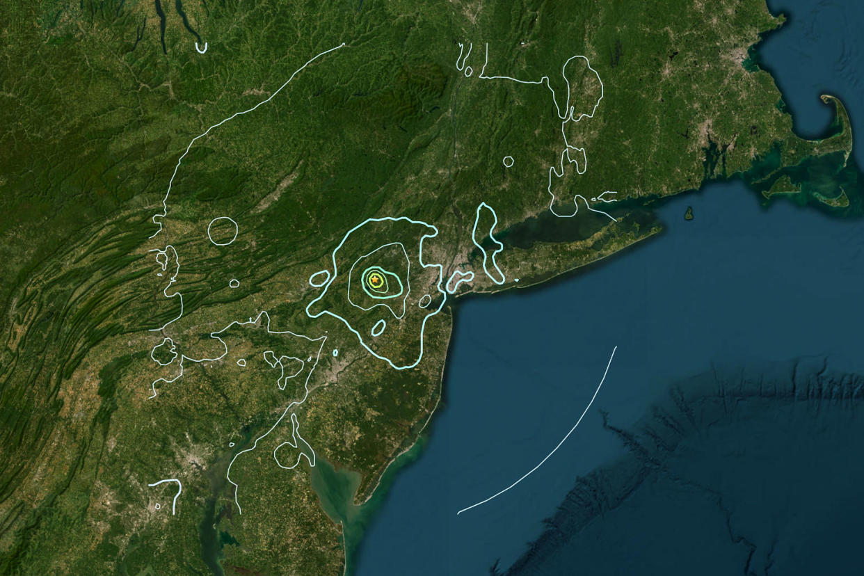 A magnitude 4.8 earthquake shook the East Coast shortly after 10:20 a.m. Friday morning, according to the United States Geological Survey. (USGS)