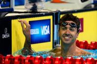 Après avoir remporté une médaille d’or aux Jeux de 2000 à l’épreuve du 50 mètres style libre, Anthony Ervin s’est retiré de la compétition en 2003 à l’âge de 22 ans. Il a alors décidé d’enseigner la natation à des enfants, en plus de jouer dans un groupe rock. Par contre, l’an dernier, Anthony a repris l’entraînement et s’est qualifié pour les Jeux de Londres en terminant deuxième 50 mètres libre. (Jamie Squire/Getty Images)