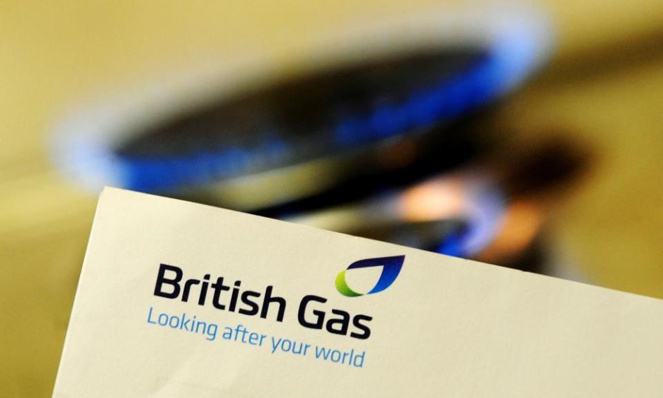 A British Gas bill and a lit gas ring