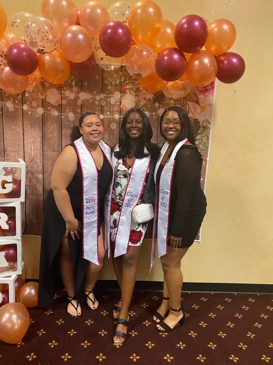 What’s better than partying with your two BFFs? Haslam Scholar Jahneulie Weste is flanked by Paris Banks and Brieanna Kirk at Fulton High School’s Girl Talk Senior Celebration. May 2022