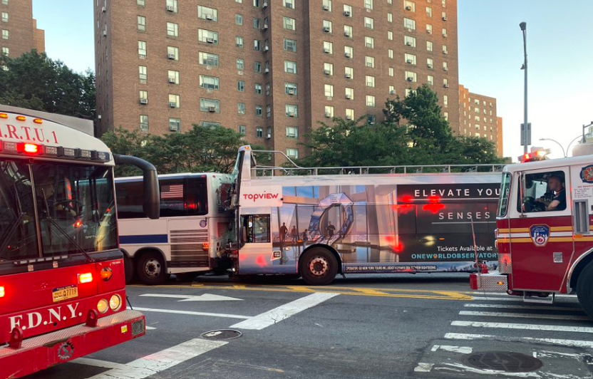 FDNY units operating at a bus collision on East 23rd Street and 1st Avenue in Manhattan on July 6, 2023.