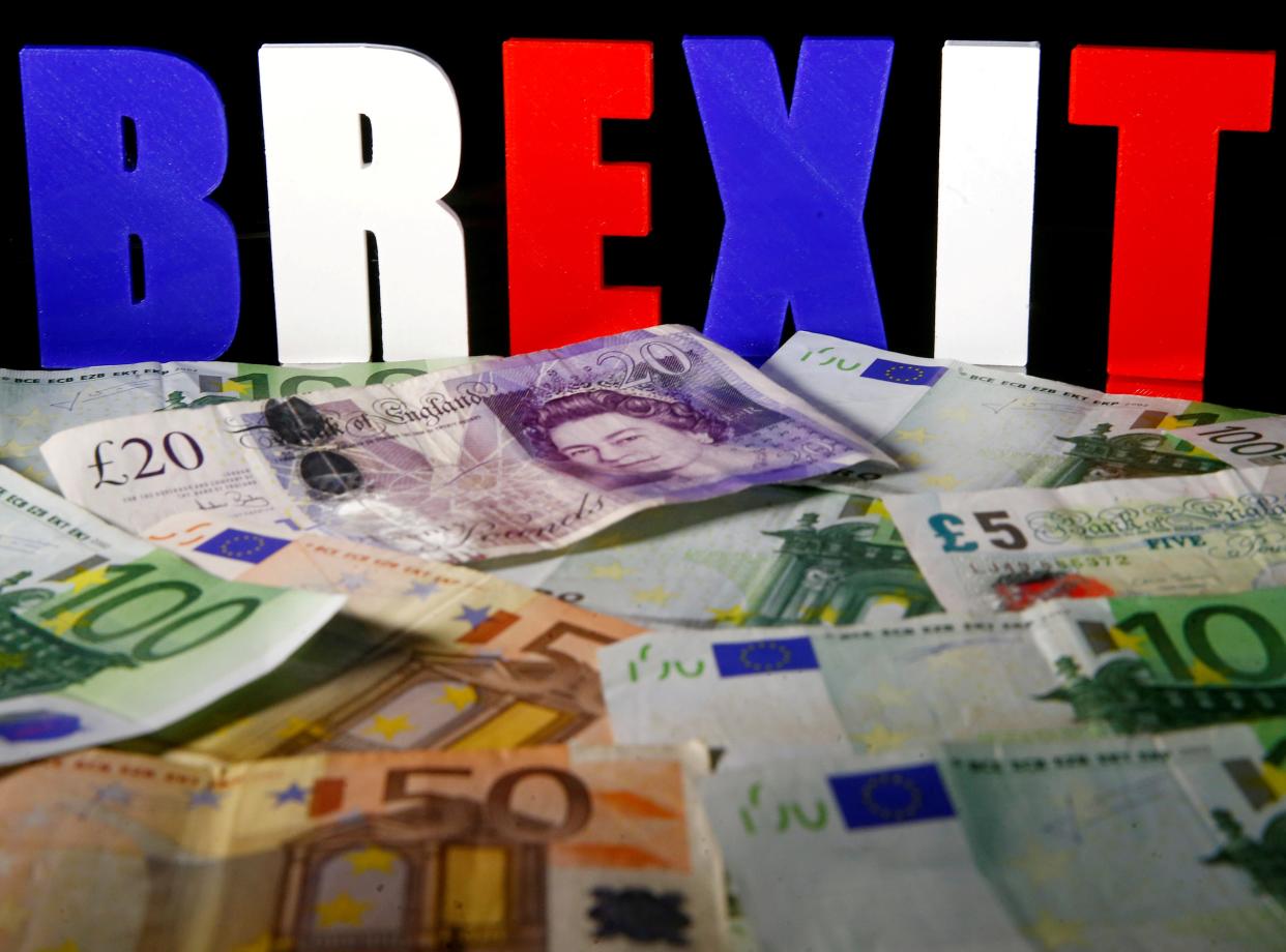 <p>A 4 per cent of GDP loss from leaving with a trade deal accounts for £80bn in today’s money, or around £3,000 for each of the UK’s 28 million households</p> (REUTERS)