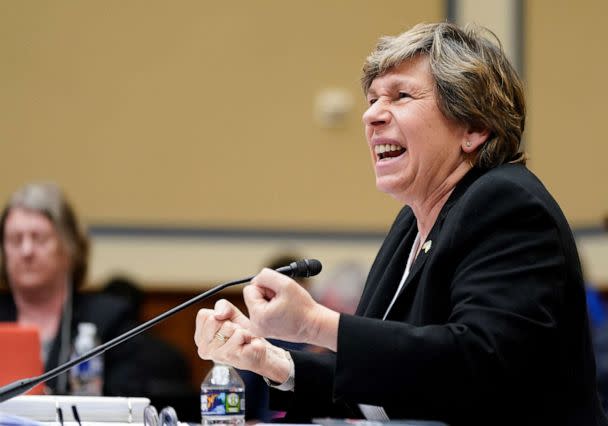 PHOTO: Randi Weingarten, President of the American Federation of Teachers, speaks in front of the House Select Subcommittee on the Coronavirus Pandemic on Capitol Hill in Washington, D.C., on April 26, 2023. (Elizabeth Frantz/Reuters)