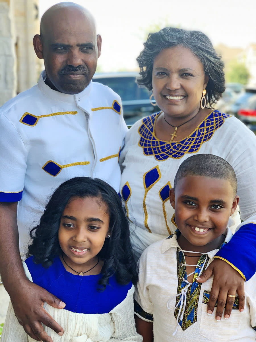 Shalemu Bekele with his wife, Mersha, daughter, Rakaeb, and son, Beimnet. (Courtesy Bekele family)