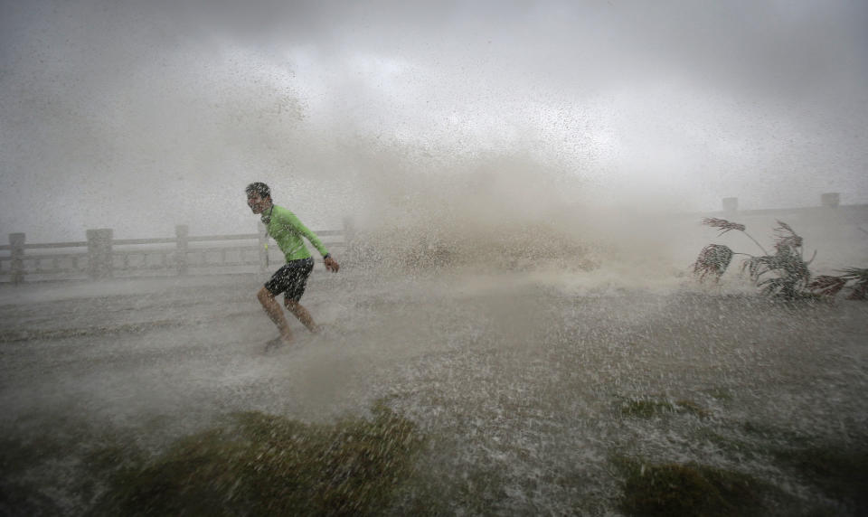 Typhoon Sarika lands in Wanning, Hainan province, China