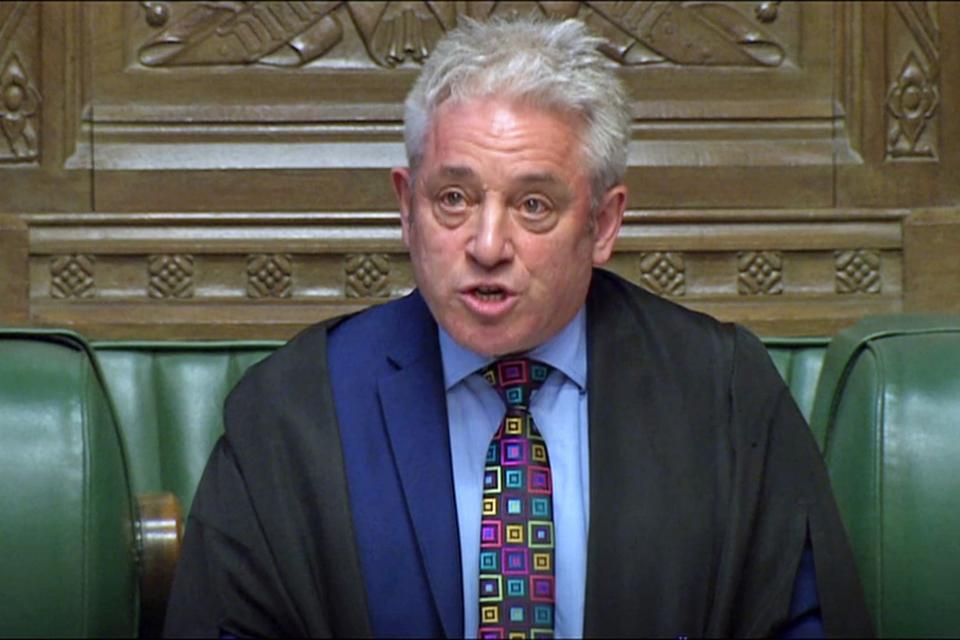 Speaker John Bercow addressing MPs in the House of Commons on Monday (PA)