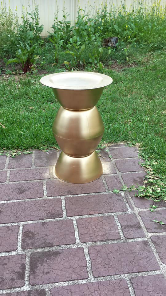 A coat of gold spray paint was the finishing touch. Photo: Facebook (supplied).