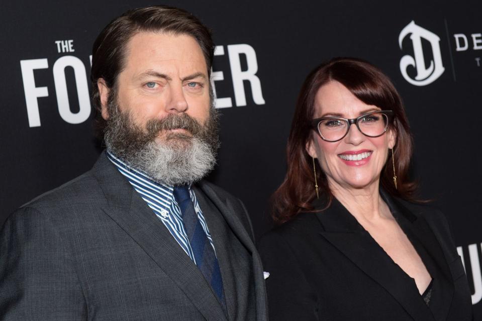 <p>Offerman and Mullally first met when each was cast in the play <em>The Berlin Circle, </em>in 2000 when Mullally was 41 and Offerman was 29. After just 18 months of dating, the couple wed in 2003. In 2019, the comedic duo launched their podcast, <em>In Bed With Nick and Megan</em>, where they conduct intimate interviews with celebrity guests and friends.</p>
