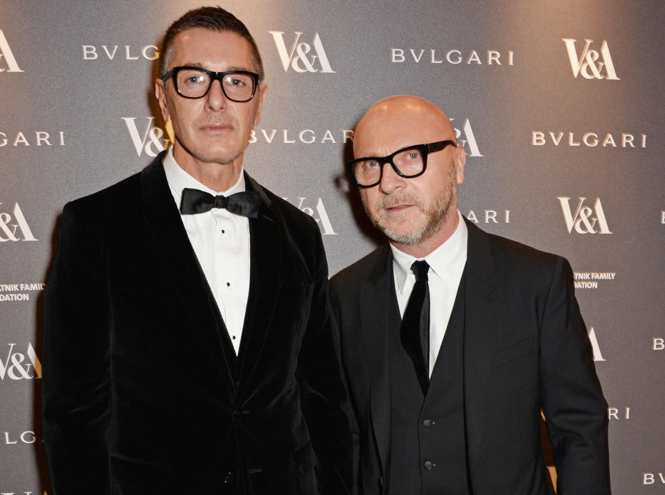 Stefano Gabbana (L) and Domenico Dolce pictured together in 2014.&nbsp;