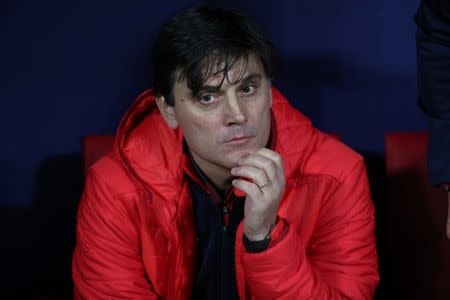 Soccer Football - Spanish King's Cup - Atletico Madrid vs Sevilla - Quarter-Final - First Leg - Wanda Metropolitano, Madrid, Spain - January 17, 2018 Sevilla coach Vincenzo Montella before the match REUTERS/Sergio Perez