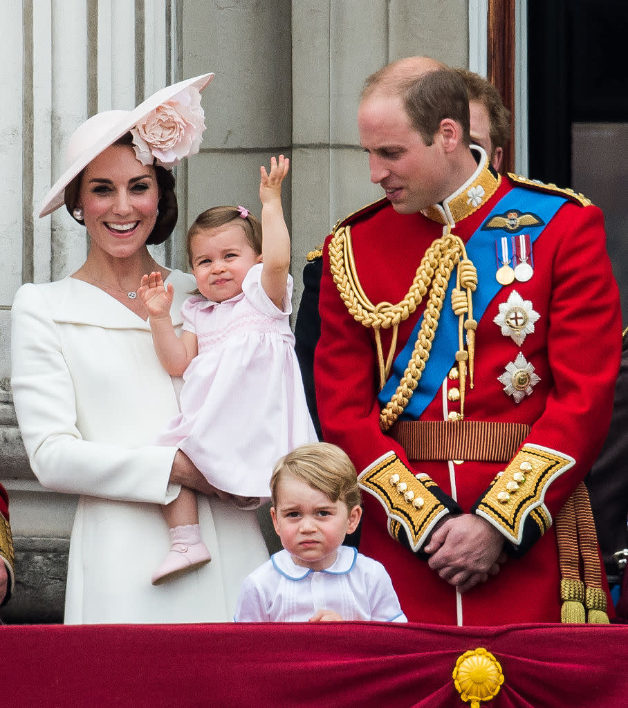 <p>To celebrate Trooping the Colour back in 2016, Princess Charlotte made her balcony debut memorable in a sweet baby pink dress and matching shoes. The smock number quickly sold out. (Photo: Getty Images) </p>