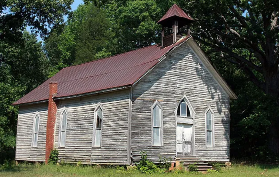 In this 2008 Herald-Journal photo, old pews were still inside Mulberry Chapel, even though worship services haven't been held there in more than 50 years. The church was built in 1869.