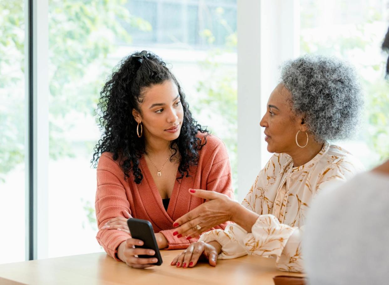 A story that includes characters and focuses on what people care about can stand up to misinformation. <a href="https://www.gettyimages.com/detail/photo/senior-mother-and-adult-daughter-have-disagreement-royalty-free-image/1400319358" rel="nofollow noopener" target="_blank" data-ylk="slk:SDI Productions/E+ via Getty Images;elm:context_link;itc:0;sec:content-canvas" class="link ">SDI Productions/E+ via Getty Images</a>