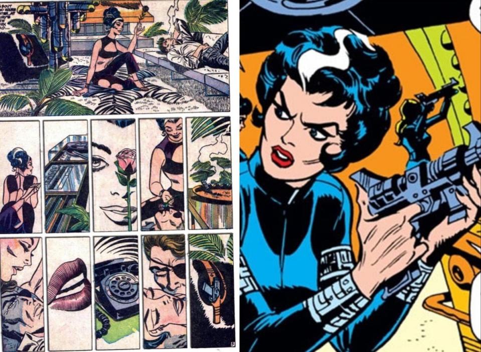 The infamous redrawn panel of Nick Fury and Valentina Allegra de Fontaine. 