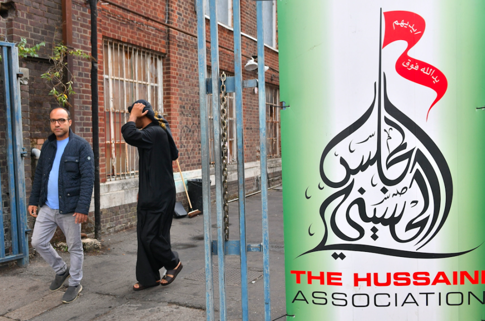 <em>Three men were injured after a car mowed into pedestrians outside the Al-Majlis Al-Hussaini Islamic centre in Cricklewood (PA)</em>