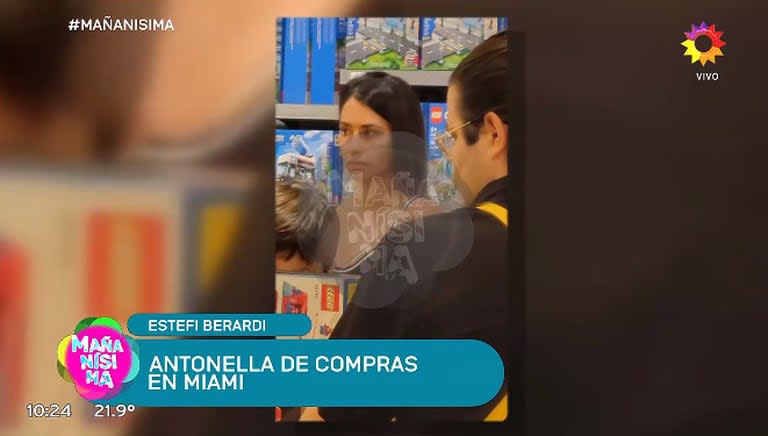 Mañanísima compartió fotos de Antonela Roccuzzo en una juguetería de Florida (Foto: Captura eltrece)