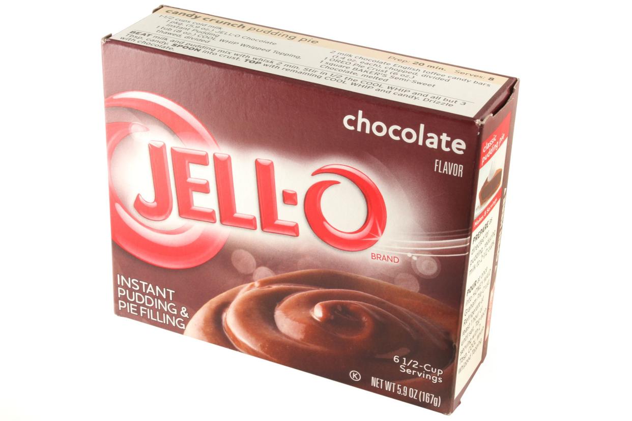Quakertown, Pennsylvania, United States - November 13, 2011. Jell-o Brand instant pudding & pie filling. Photograph taken in a studio light box.