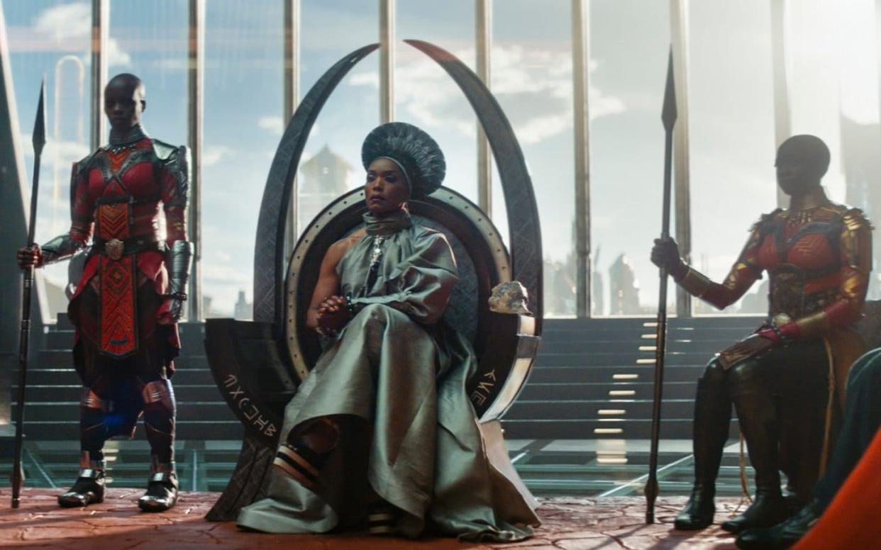 Gloomy photography and turgidly staged: a scene from Black Panther: Wakanda Forever - Marvel Studios