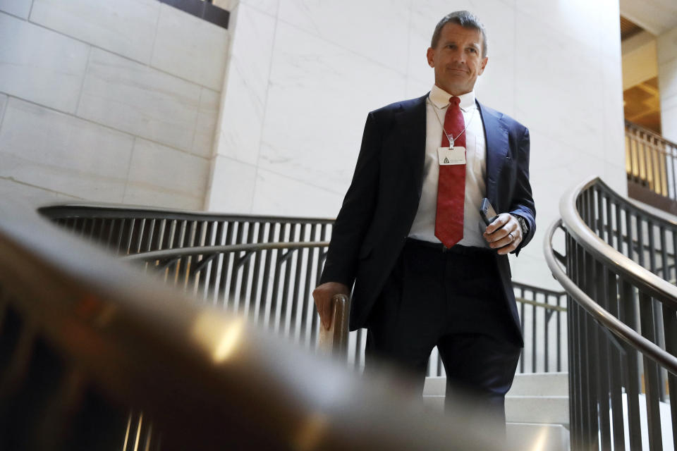 Blackwater founder Erik Prince arrives for a closed meeting with members of the House Intelligence Committee on Nov. 30, 2017, on Capitol Hill. (Photo: Jacquelyn Martin/ASSOCIATED PRESS)