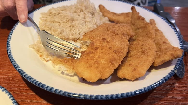 fried flounder and rice