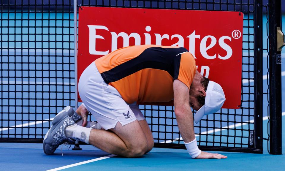 <span>Andy Murray suffered injury in his defeat by Tomas Machac.</span><span>Photograph: Frey/TPN/Getty</span>