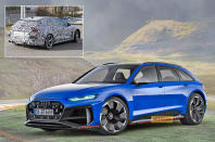 <p>Audi Sport is working on the new Audi RS5 Avant for 2025. This successor to the Audi RS4 Avant will be the first Audi Sport model to be a plug-in hybrid. The images show fuel and Plug-In caps on the driver and passenger side. In addition, the yellow warning stickers in the windscreen indicate electrification. A major visual difference from the outgoing model is that the exhausts have been moved more central to the rear of the car.</p>