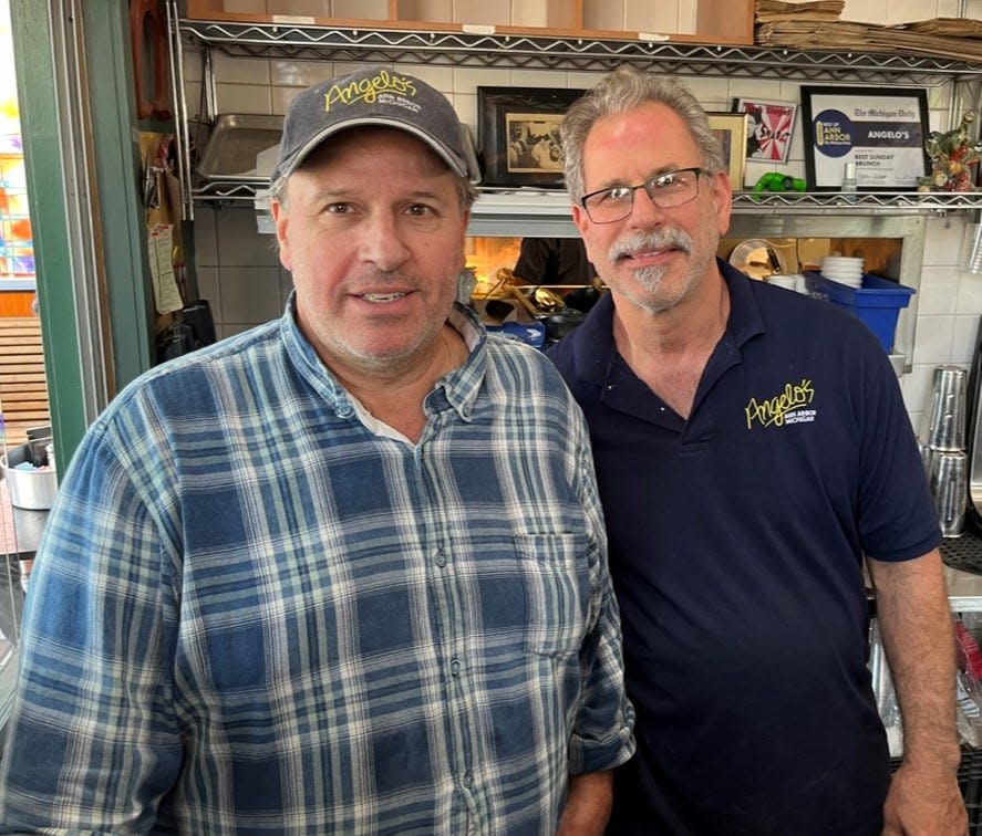 Steve Vangelatos, left, and Jack Juback at Angelo’s restaurant.