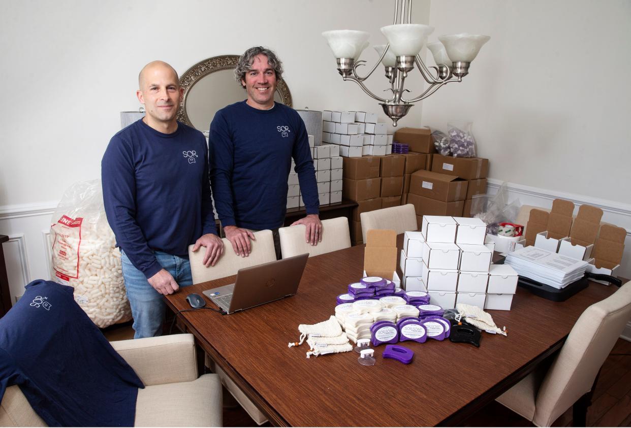 David Restiano and Dan Staats will appear on "Shark Tank" hoping to win over an investment from one of the sharks for their start-up, Sorsoap. The product is half soap, half physical therapy device, that people can use in the shower to alleviate muscle soreness. 
Brick, NJ
Tuesday, April 9, 2024