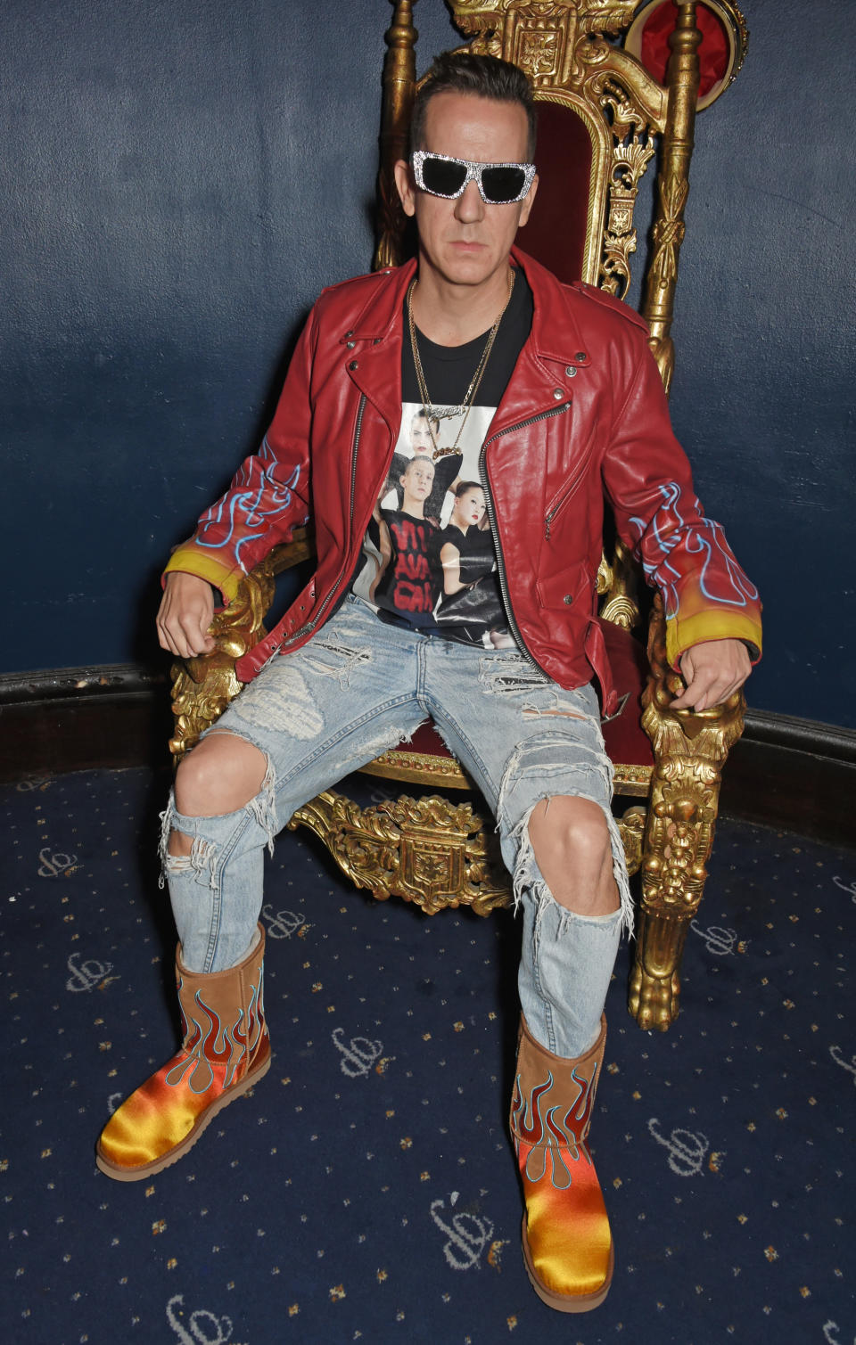 <p>Designer Jeremy Scott feierte den Launch seiner schrillen Entwürfe. (Bildquelle: UGG) </p>