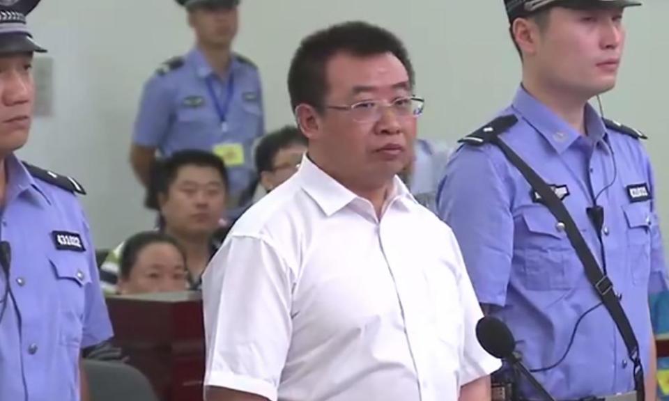 Jiang Tianyong in court in Changsha in August.