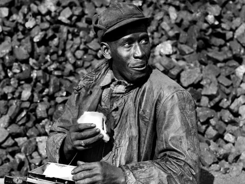 Coal worker at coal yard. 1945. Oak Ridge.