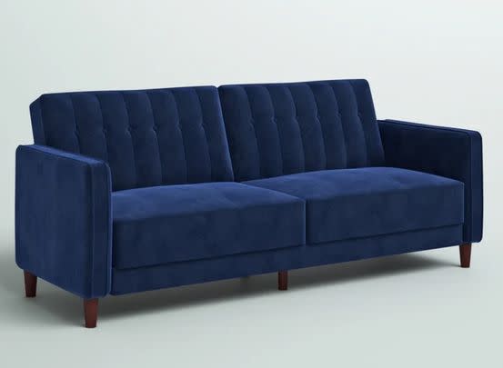 A velvet square-arm convertible sofa (63% off list price)