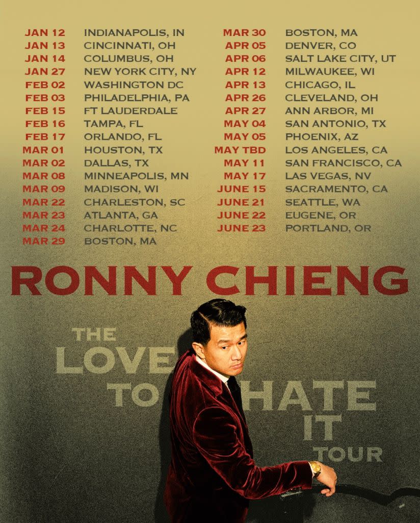 ronny chieng tickets 2024 tour love to hate it live dates onsale presale