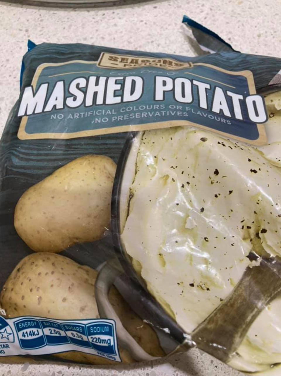 Aldi Seasons Pride Frozen Mashed Potato. Photo: Facebook.