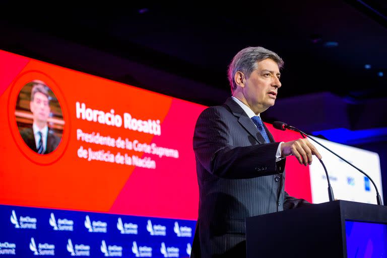 El presidente de la Suprema Corte de Justicia, Horacio Rosatti, en AmCham