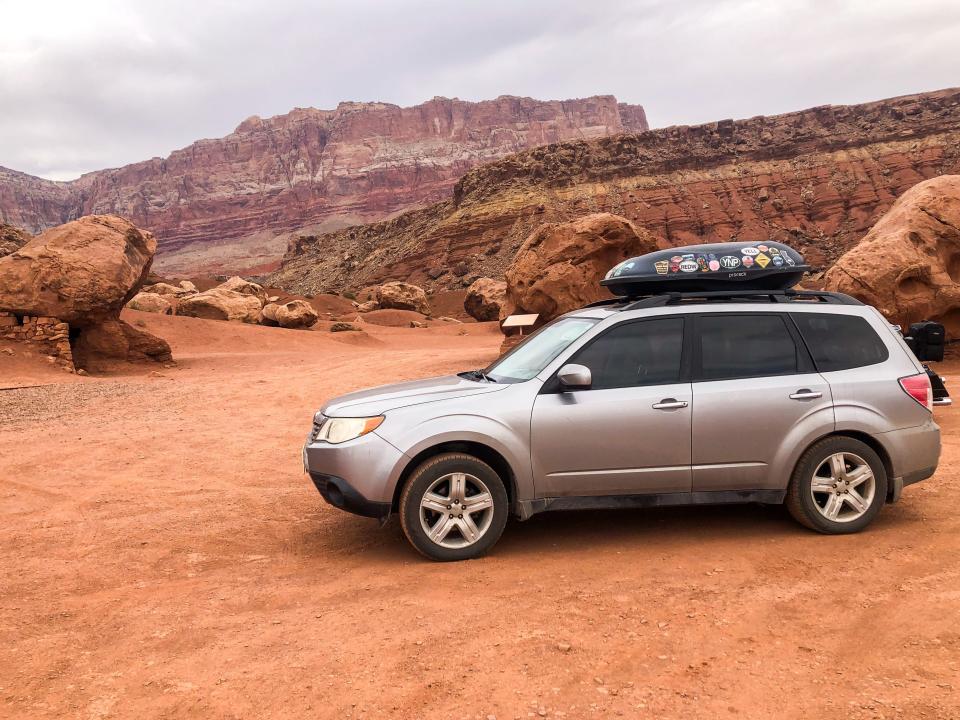 subaru forester parked in desert nicole jordan