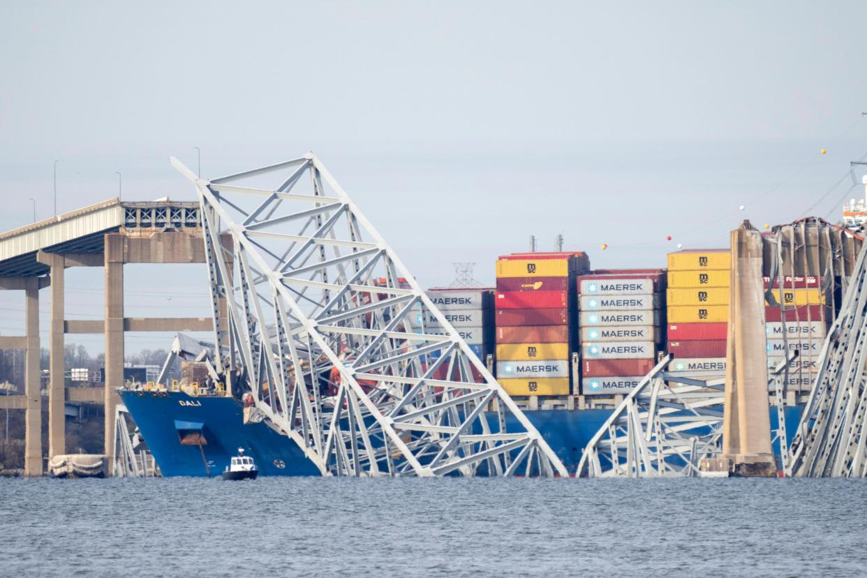 The Francis Scott Key Bridge over the Patapsco River in Baltimore collapsed March 26, 2024.