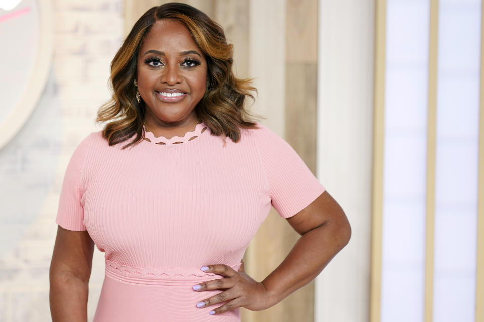 Sherri Shepherd poses on the set of the new daytime talk show "Sherri" on Tuesday, Sept. 6, 2022 in New York. The show will premiere Sept. 12. (Photo by Charles Sykes/Invision/AP)