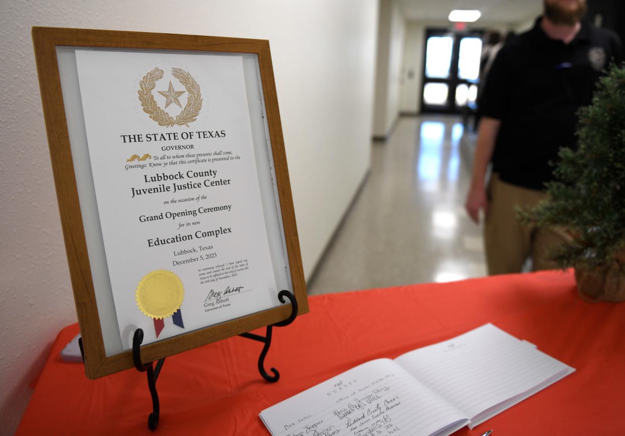 The Lubbock County Juvenile Justice Center opens an education complex, Tuesday, Dec. 5, 2023. The center will include 10 classrooms and five counseling rooms.